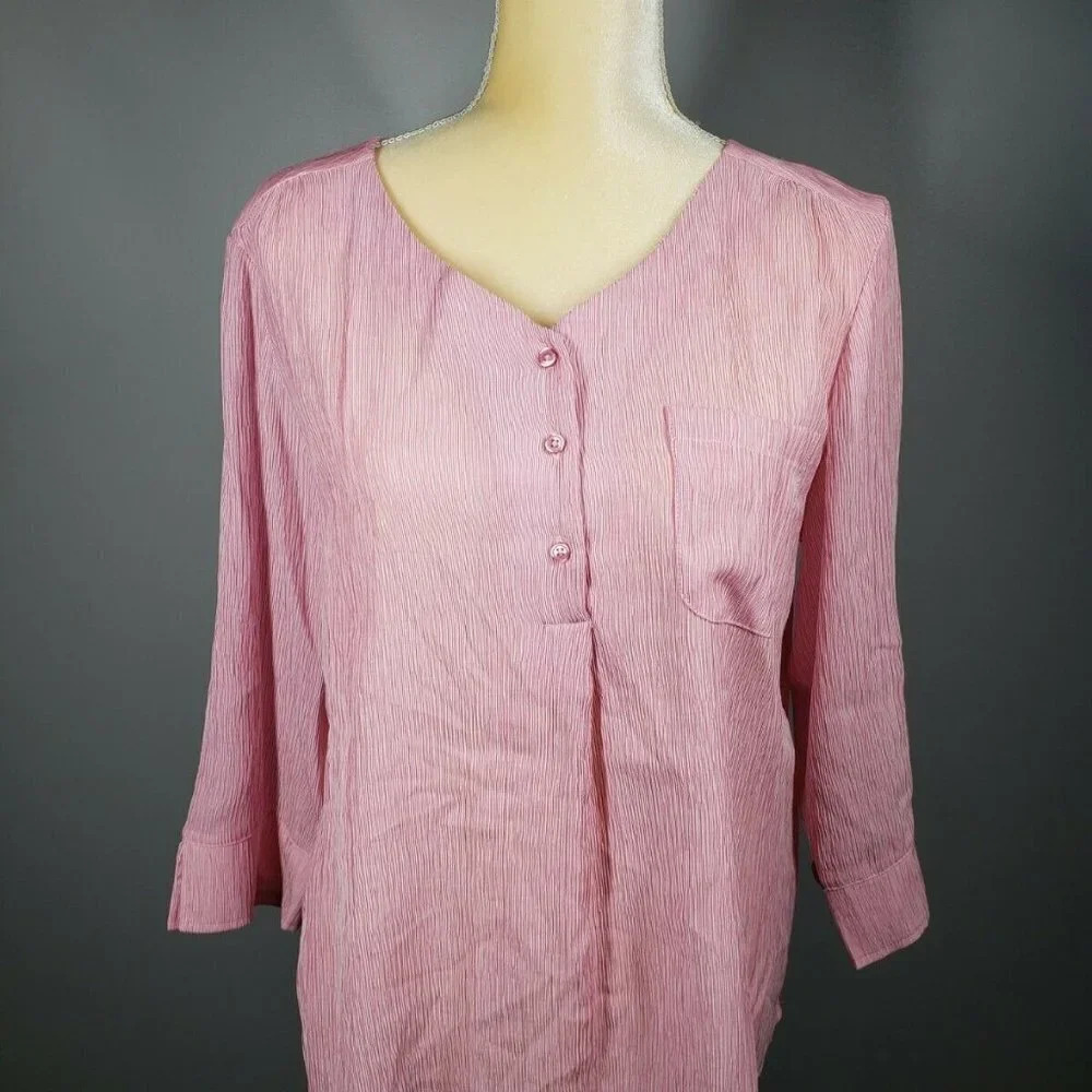 Christopher Banks Pink Blouse Womens Size M